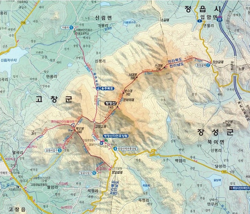 장성 방장산 길라잡이